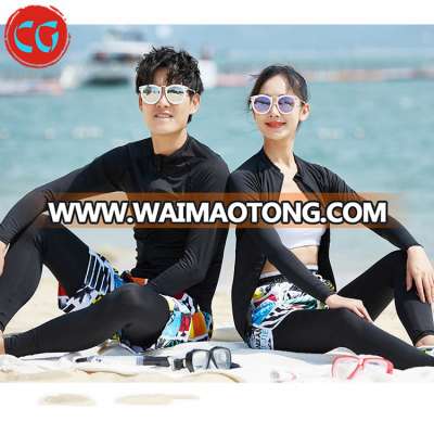 OEM Printing Couples Board Long Sleeve Jacket Vest Shorts Trousers 3 / 4 Pieces Surfing Suit Set