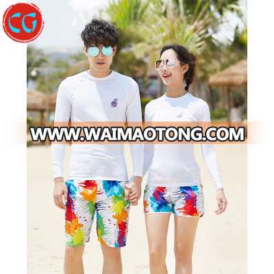 Couple Sun Protection Two Piece Quick-drying Rash Guard